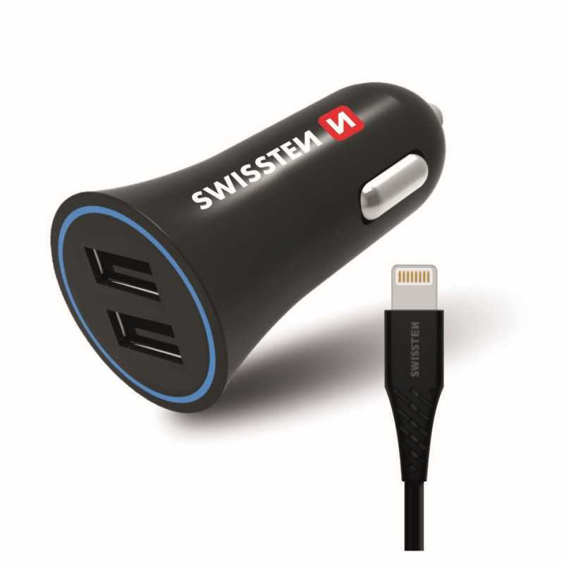USB adaptér 2x + Lightning kabel (Apple) Swissten