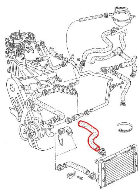 Hadice chladiče vody 360 mm VW Passat [B3] 1988-1993 ČR