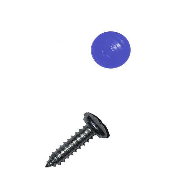 Šroubek na SPZ s plastovým krytem (modrý) Simple-Fix