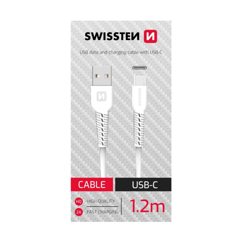 Datový kabel USB / USB-C (bílý