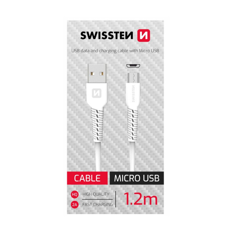 Datový kabel USB / micro USB (bílý