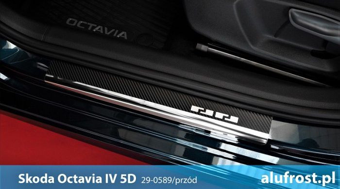 Prahové lišty Škoda Octavia IV. 2020- (carbonová fólie) Alufrost