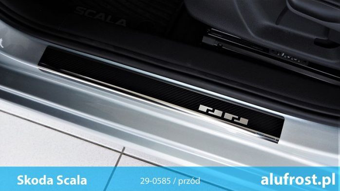Prahové lišty Škoda Scala 2019- (carbonová fólie) Alufrost