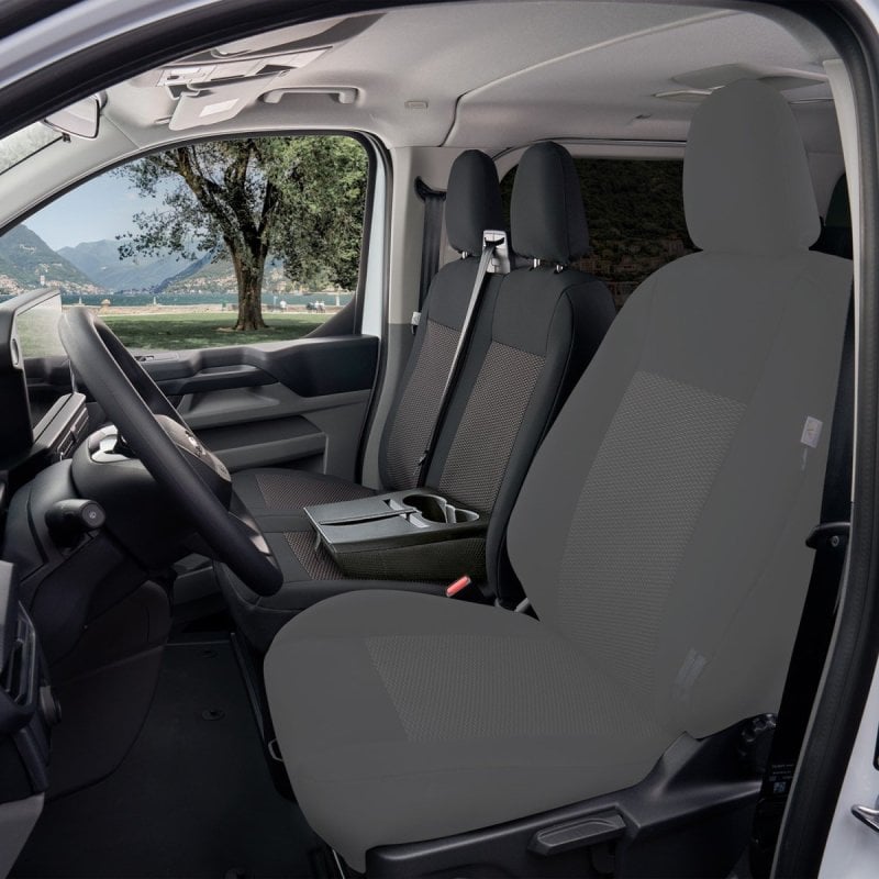 Přesné autopotahy Ford Transit Custom 2024- (dvojité sedadlo spolujezdce se stolkem) Kegel-Blazusiak